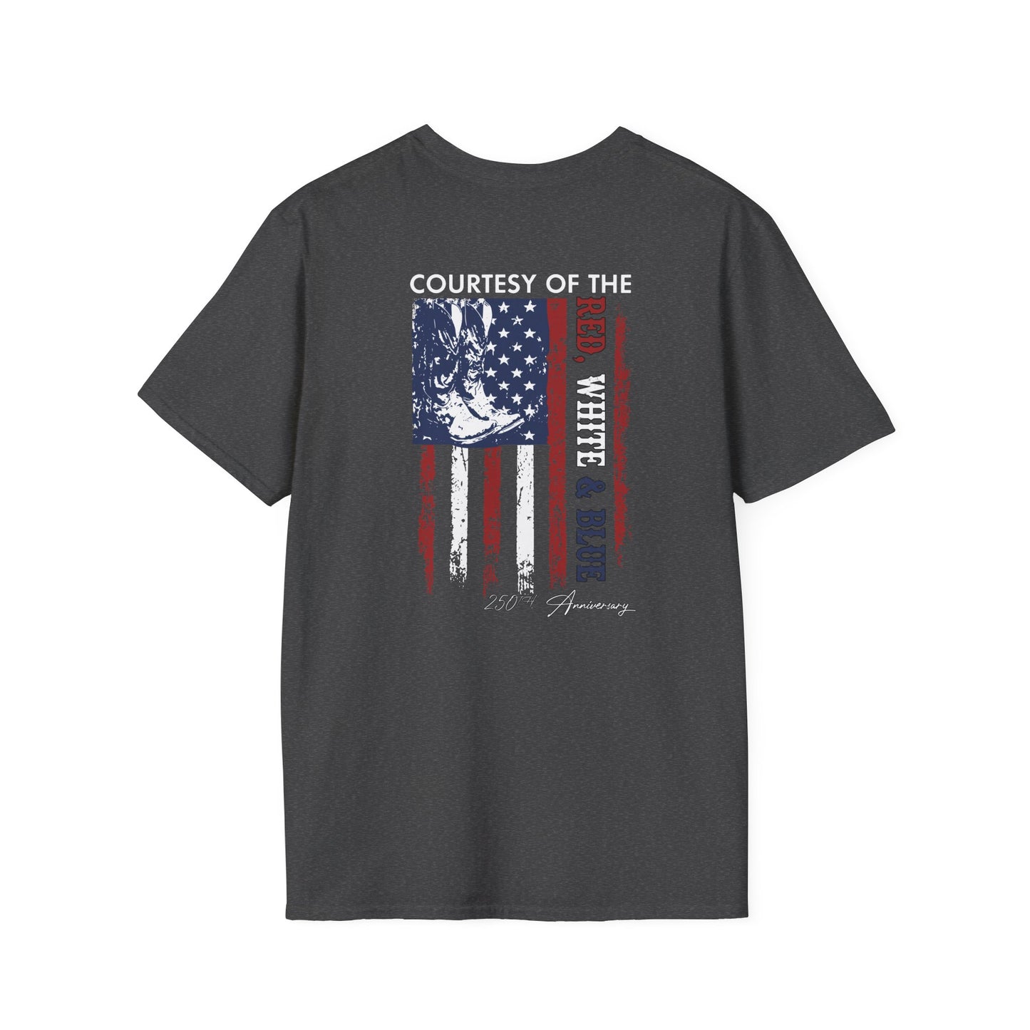 Courtesy of the Red White & Blue T-Shirt — Patriotic 4th of July American Flag Tee