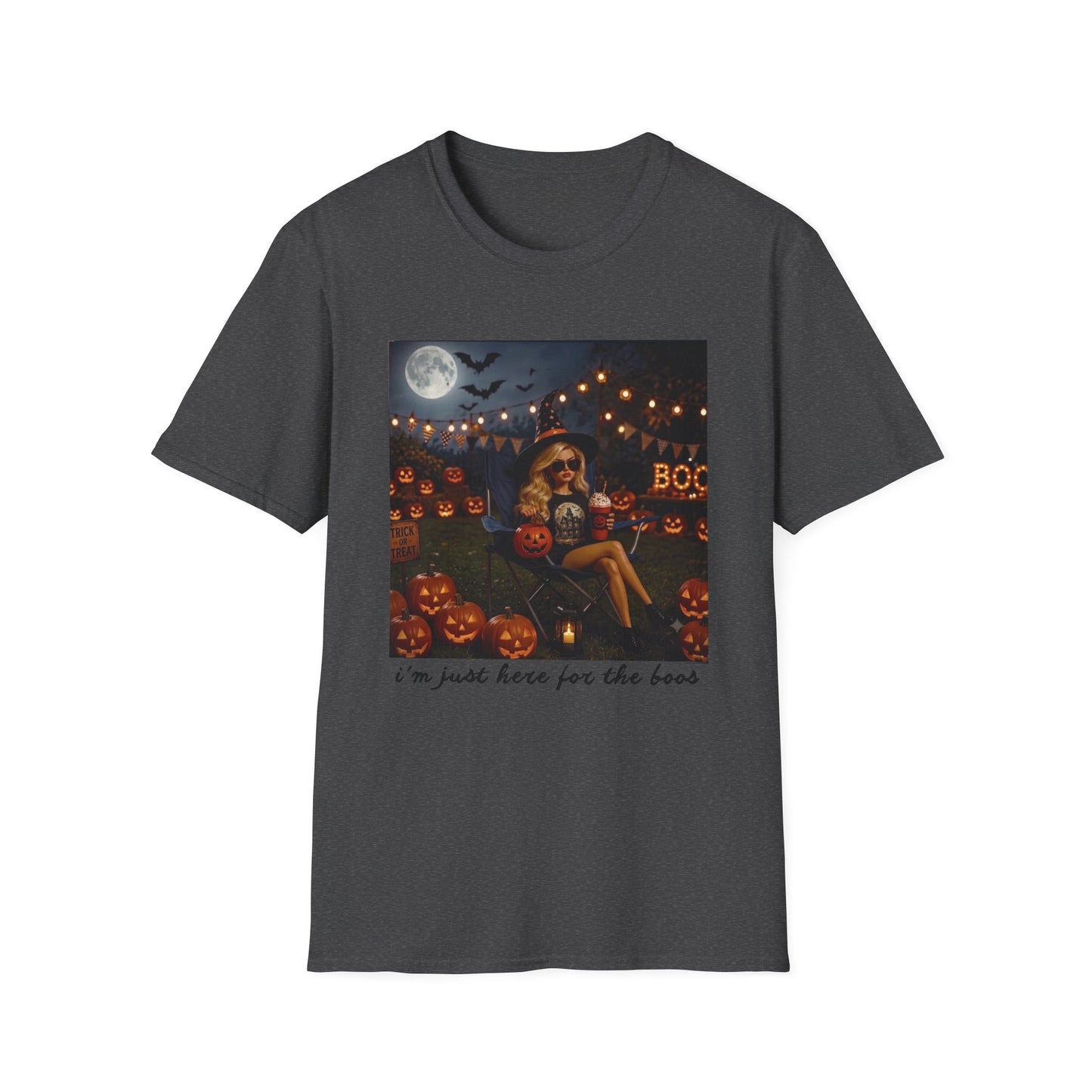 'I'm Just Here for the Boo's' Spooky Pumpkin Tee