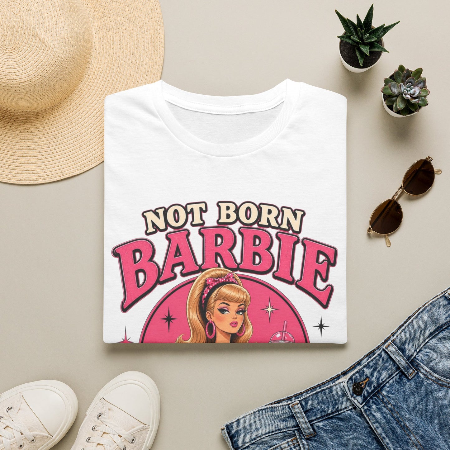 Not Born Barbie "Just Trying to Deal" Graphic Tee