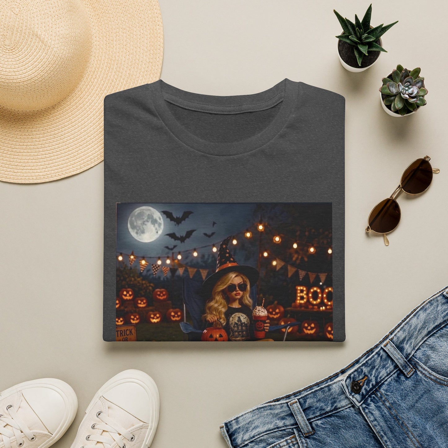 'I'm Just Here for the Boo's' Spooky Pumpkin Tee