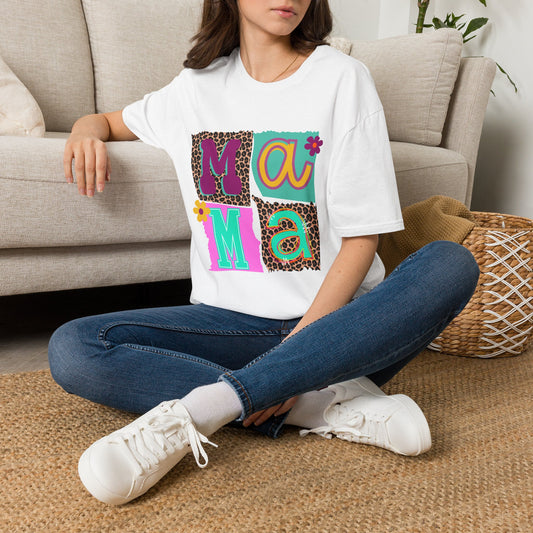 Mama Leopard Patchwork Graphic Tee