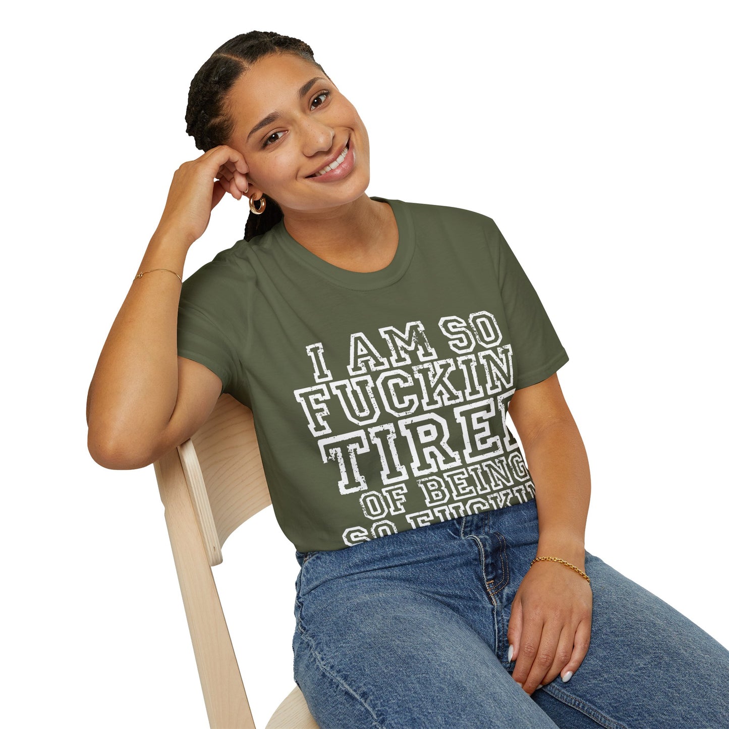 I Am So Fuckin' Tired Graphic T-Shirt — Bold Statement Tee for Sarcastic, Tired Vibes