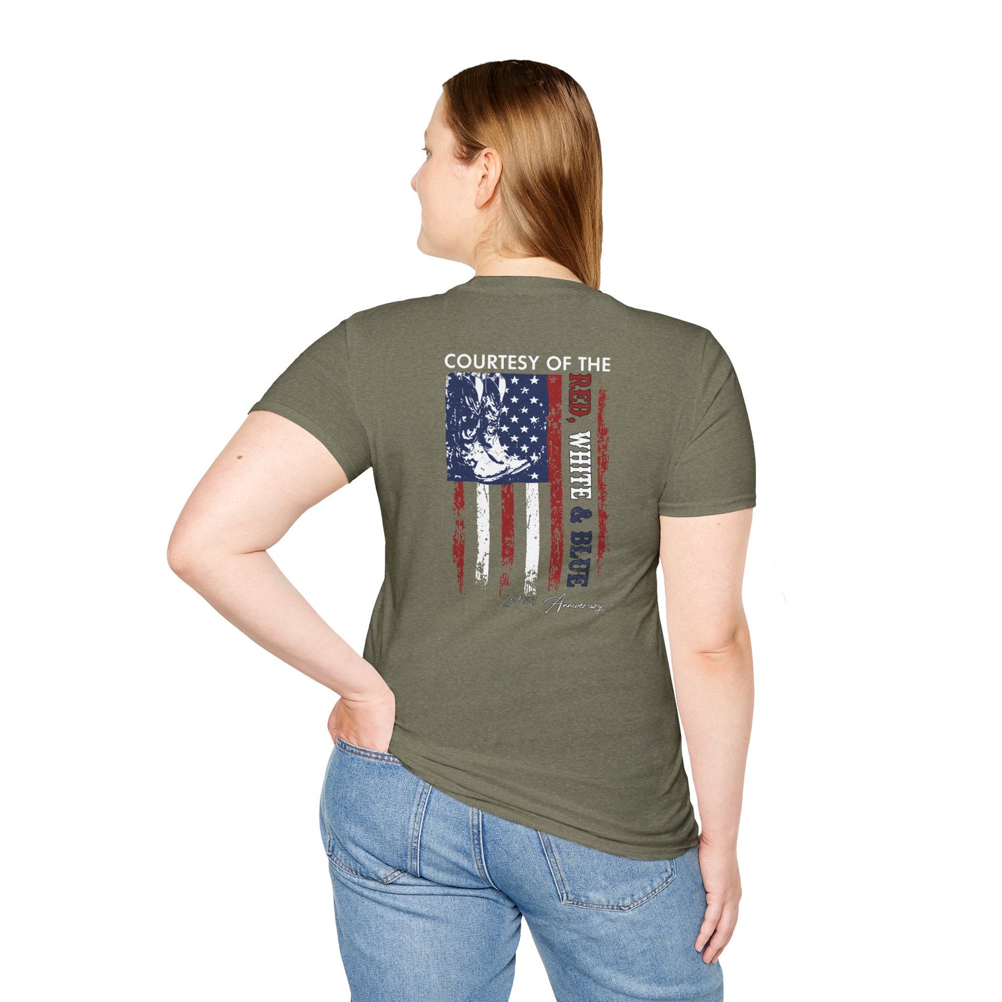 Courtesy of the Red White & Blue T-Shirt — Patriotic 4th of July American Flag Tee