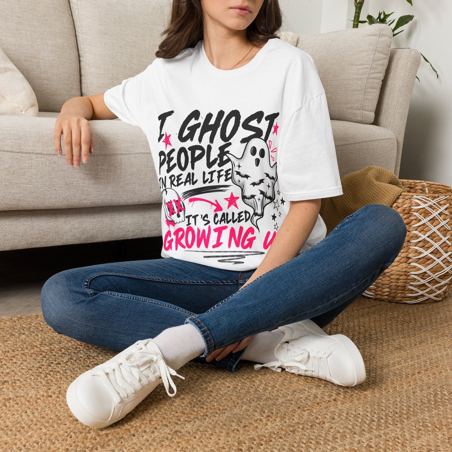 T-Shirt — "I Ghost People in Real Life" Funny Ghosting Humor Tee
