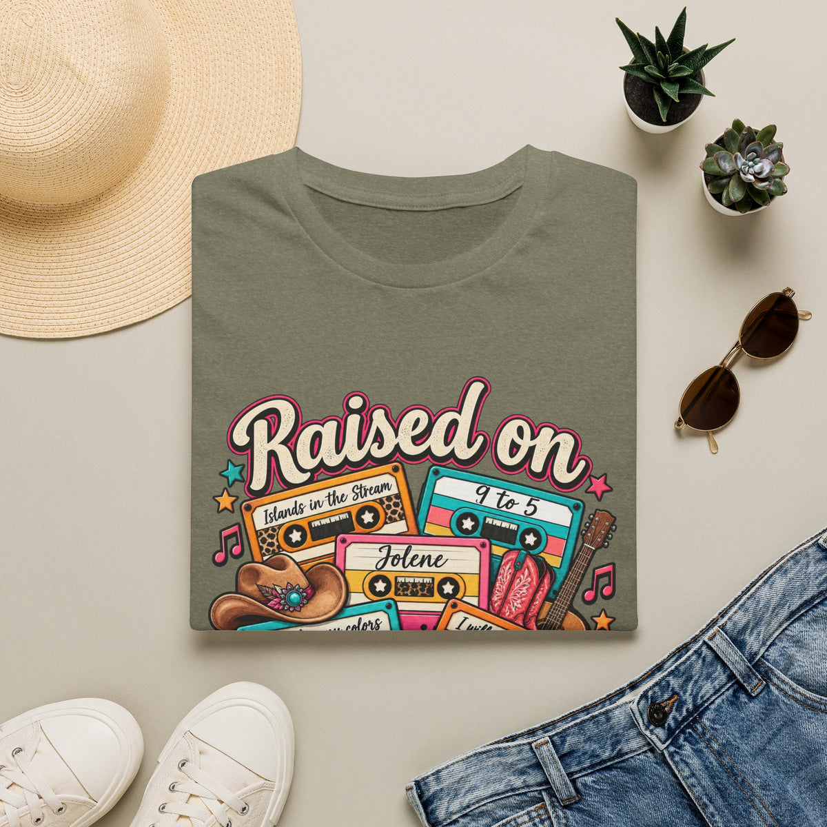 Raised on Dolly Vintage Cassette Country Music T-Shirt