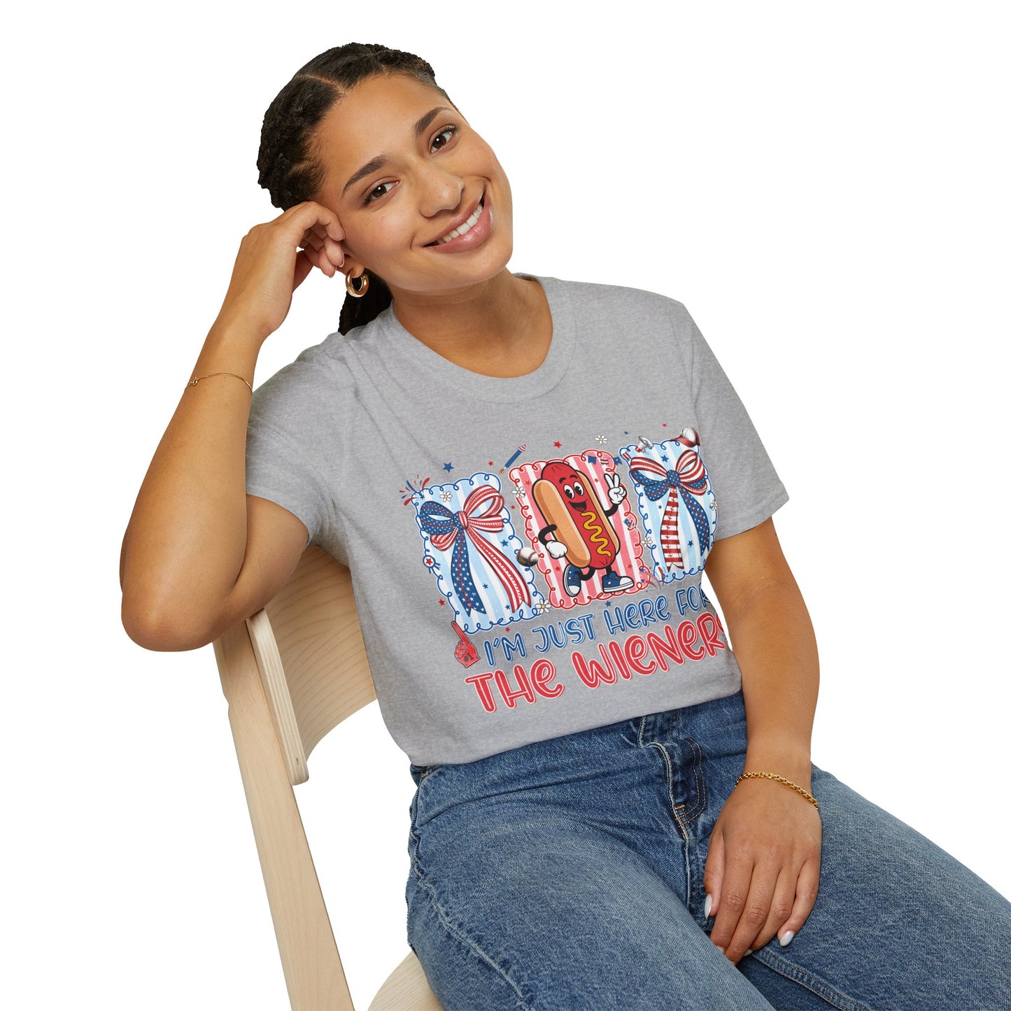 Patriotic 'I'm Just Here for the Wieners' T-Shirt