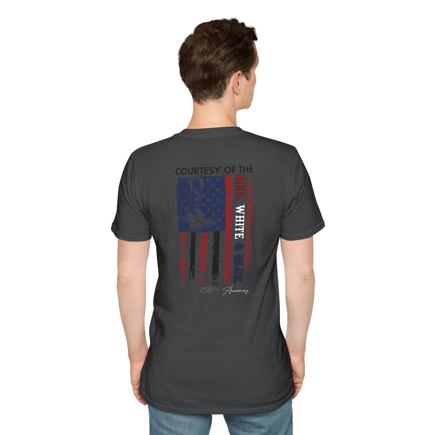 "Courtesy of the Red, White & Blue"