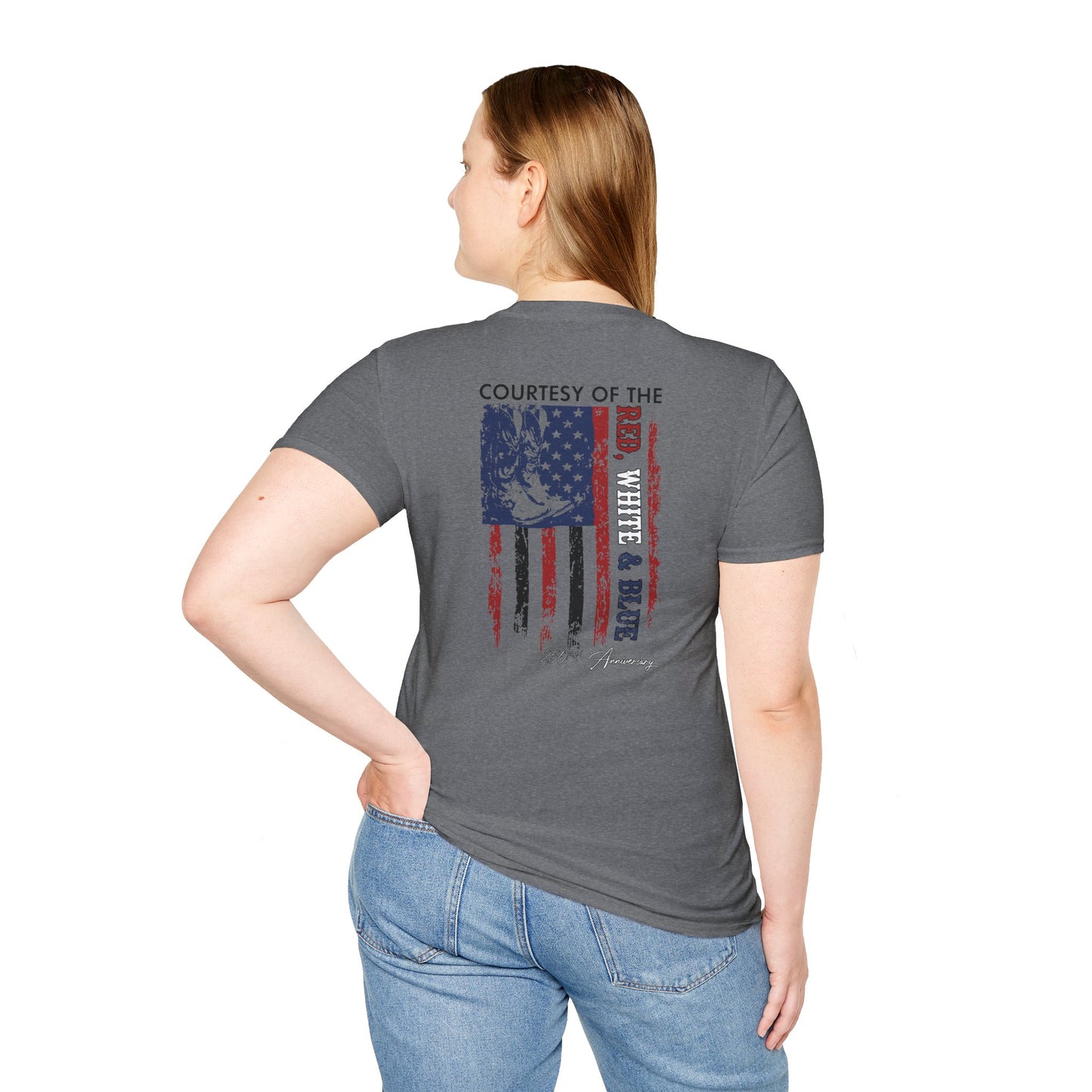"Courtesy of the Red, White & Blue"