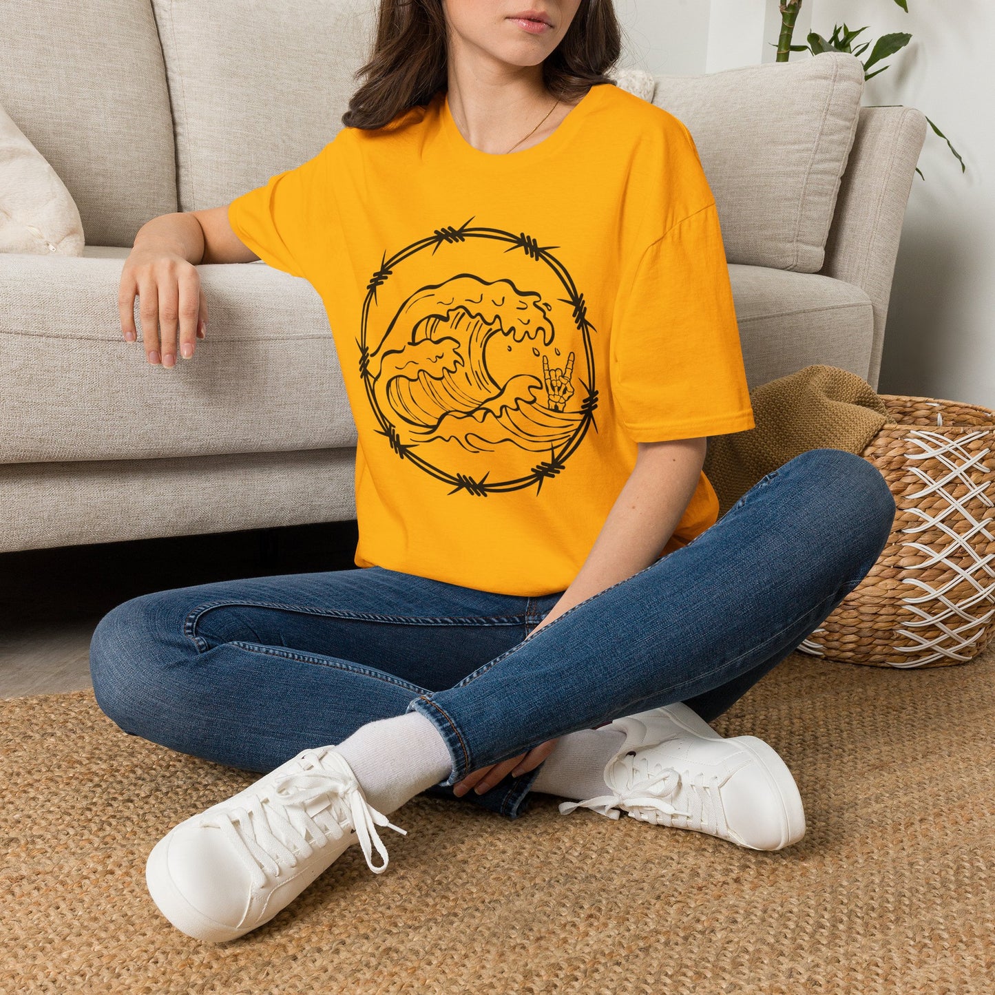 Wave & Barbed Wire Graphic Tee