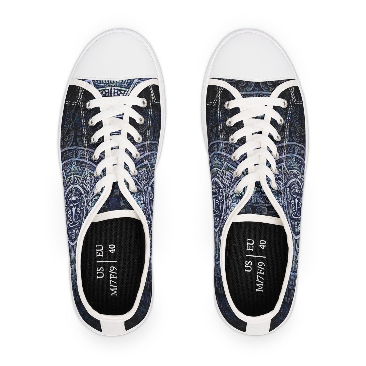 Low Top Sneakers — Vintage Aztec Calendar Print