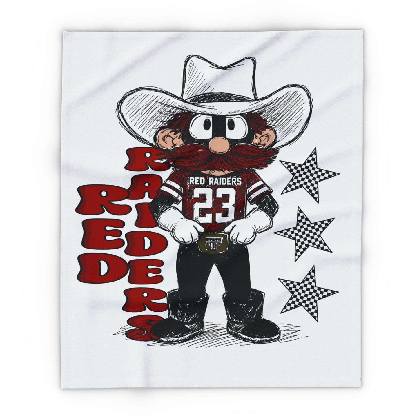 Red R Cowboy Mascot Fleece Blanket