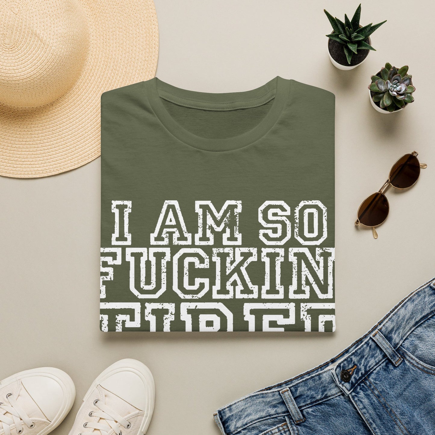 I Am So Fuckin' Tired Graphic T-Shirt — Bold Statement Tee for Sarcastic, Tired Vibes