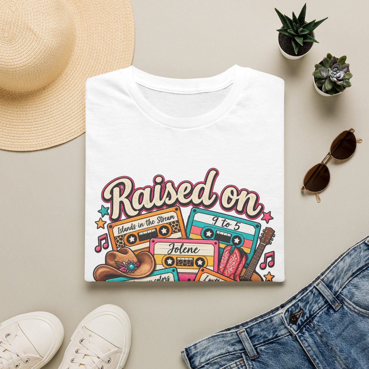 Raised on Dolly Vintage Cassette Country Music T-Shirt