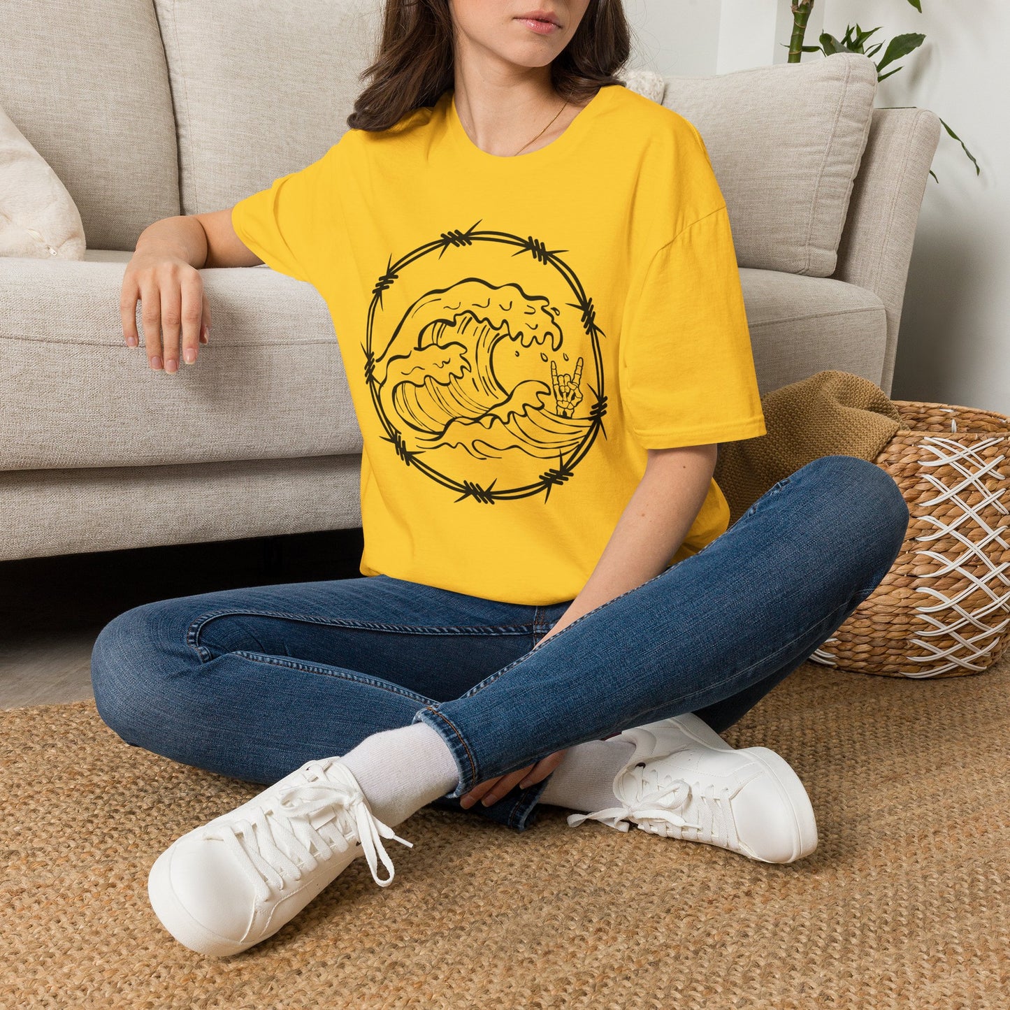 Wave & Barbed Wire Graphic Tee