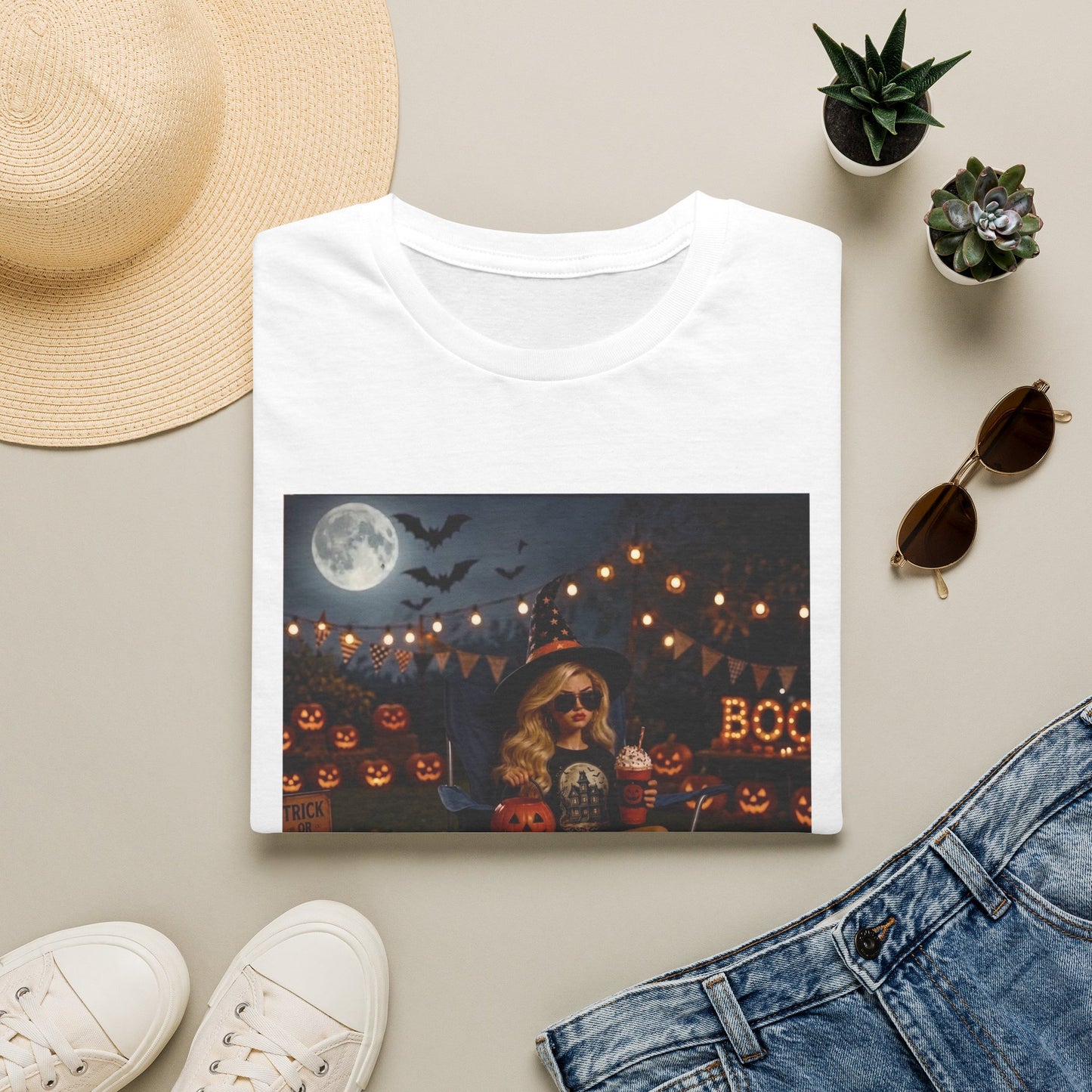 'I'm Just Here for the Boo's' Spooky Pumpkin Tee