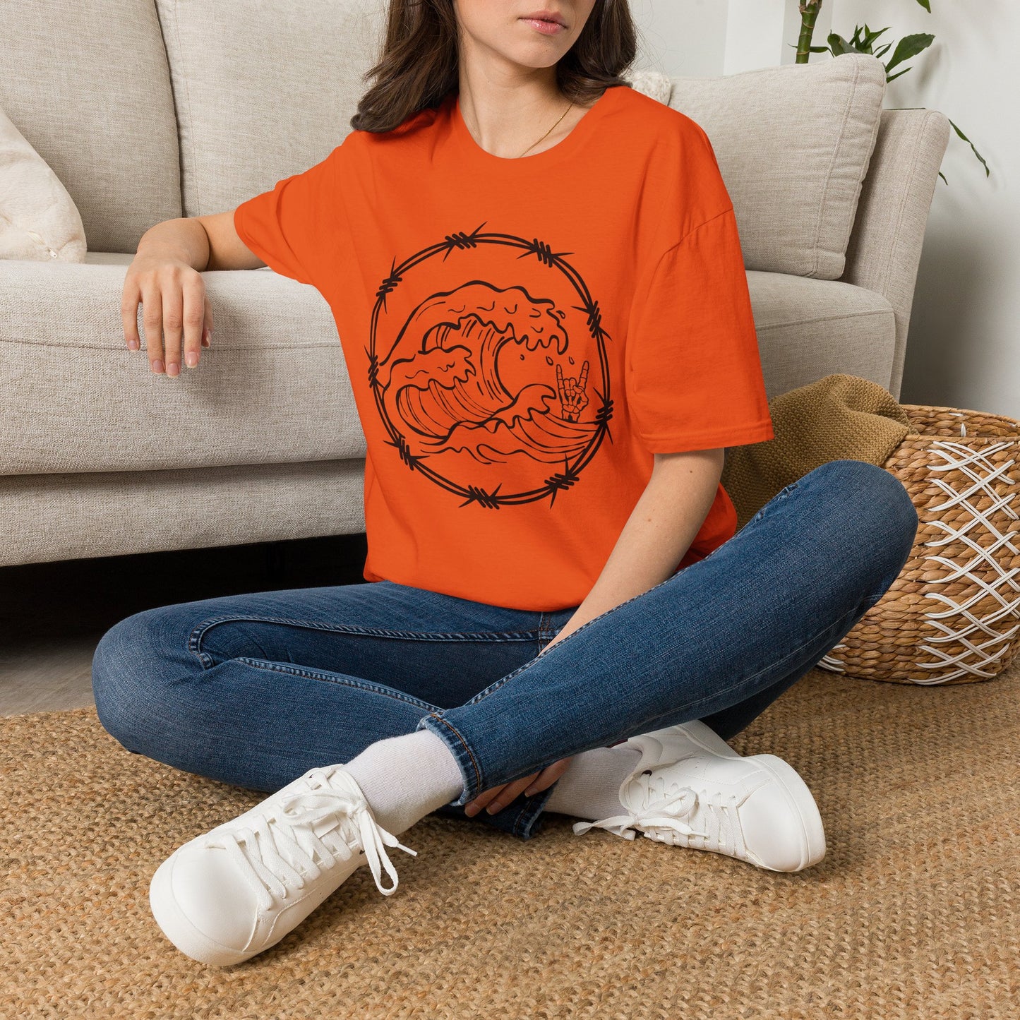 Wave & Barbed Wire Graphic Tee