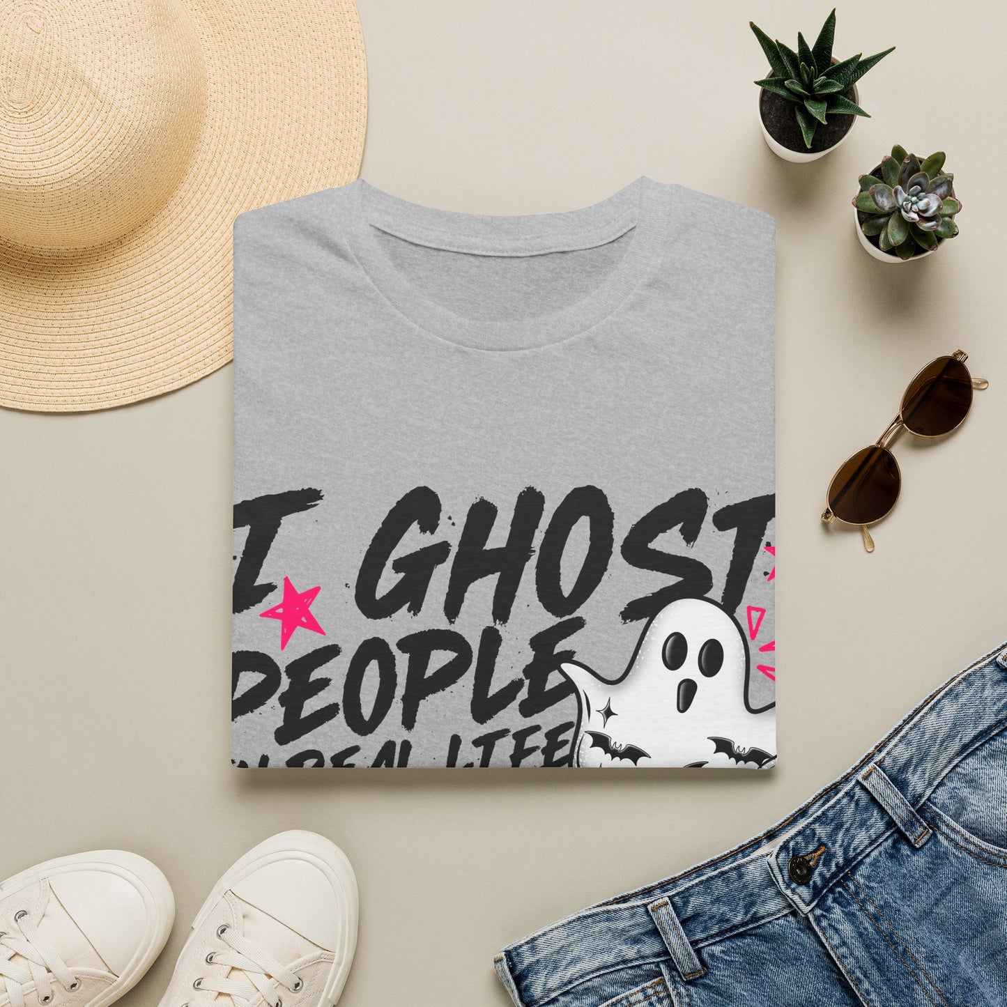 T-Shirt — "I Ghost People in Real Life" Funny Ghosting Humor Tee