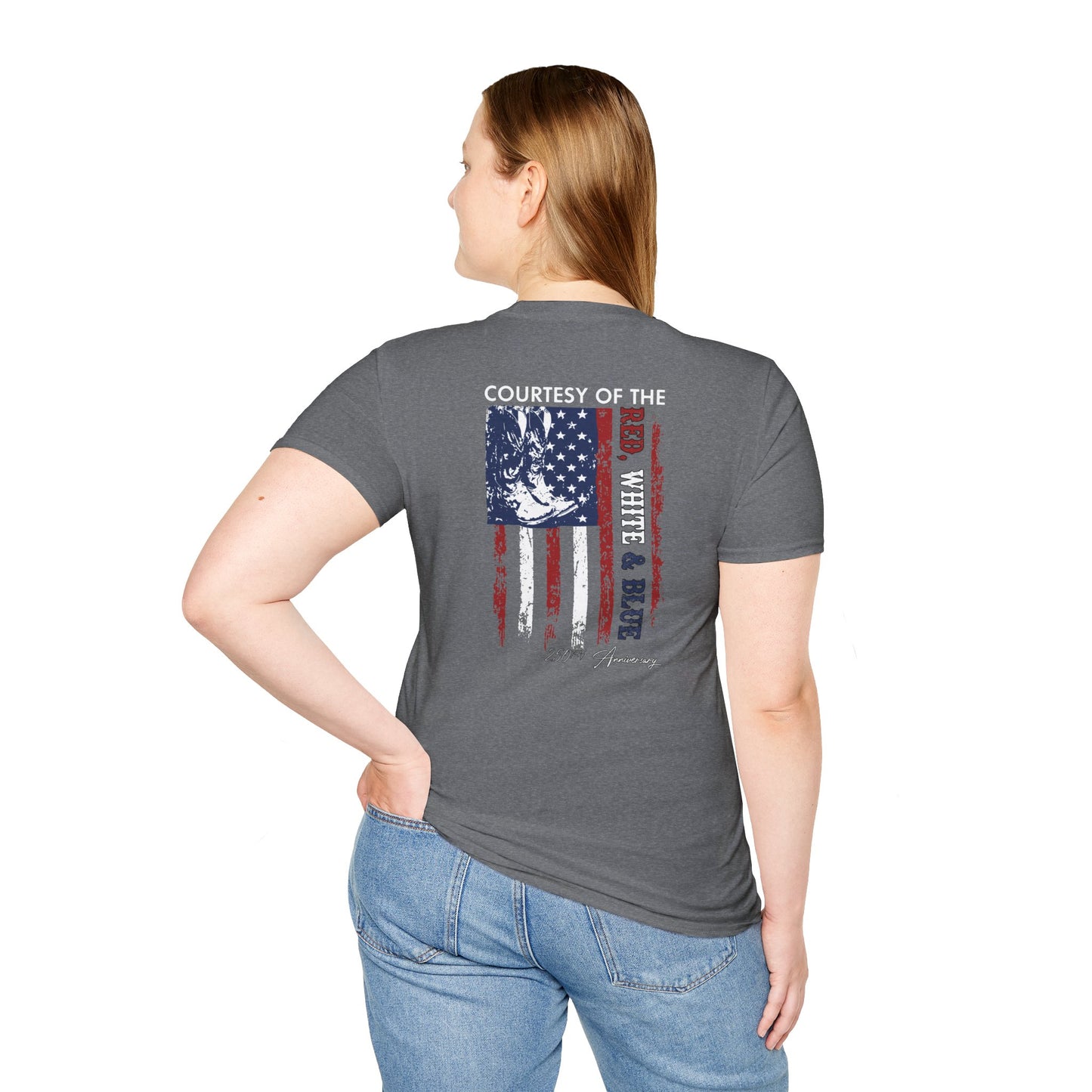 Courtesy of the Red White & Blue T-Shirt — Patriotic 4th of July American Flag Tee