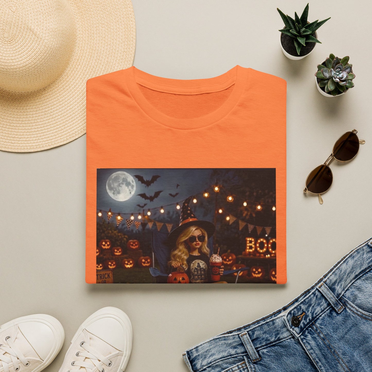'I'm Just Here for the Boo's' Spooky Pumpkin Tee