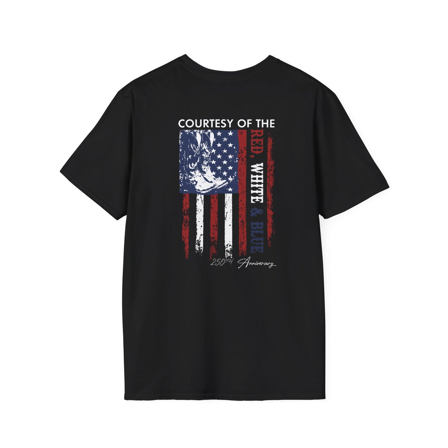 Courtesy of the Red White & Blue T-Shirt — Patriotic 4th of July American Flag Tee