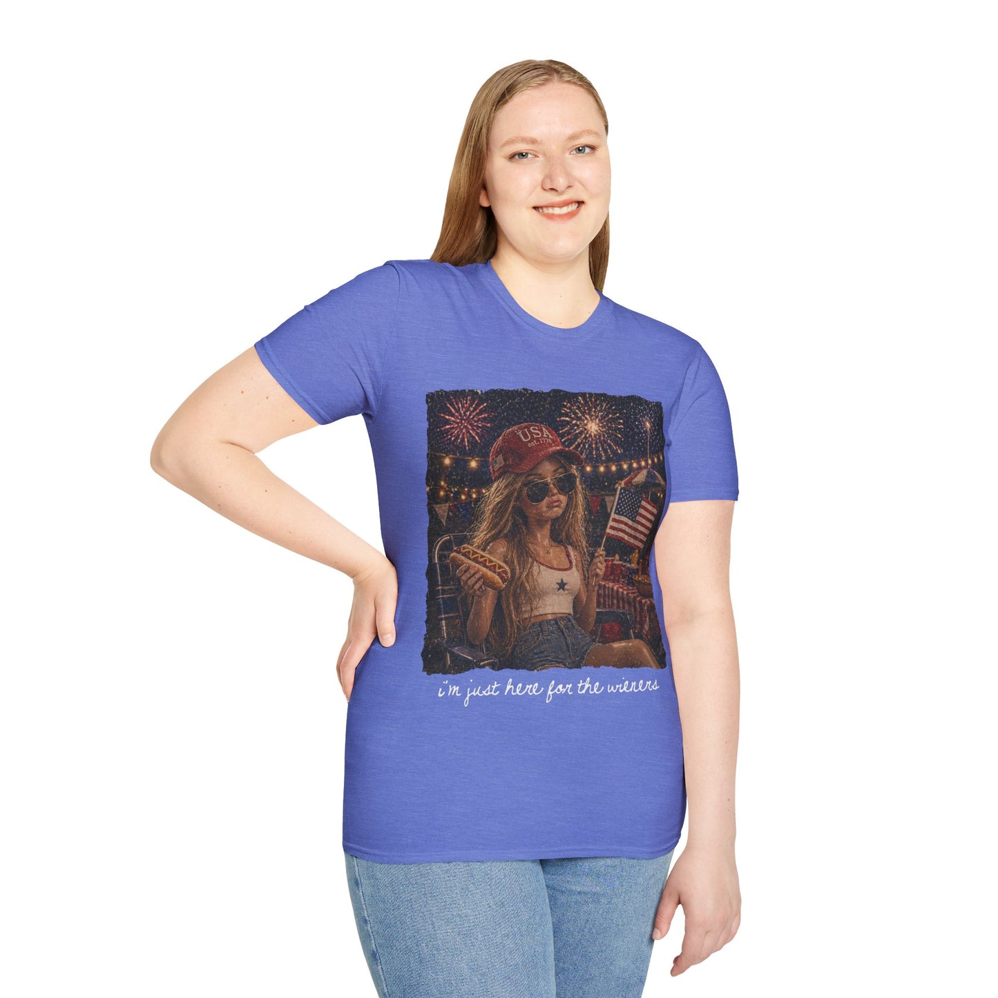 I'm Just Here for the Wieners Graphic Tee - white