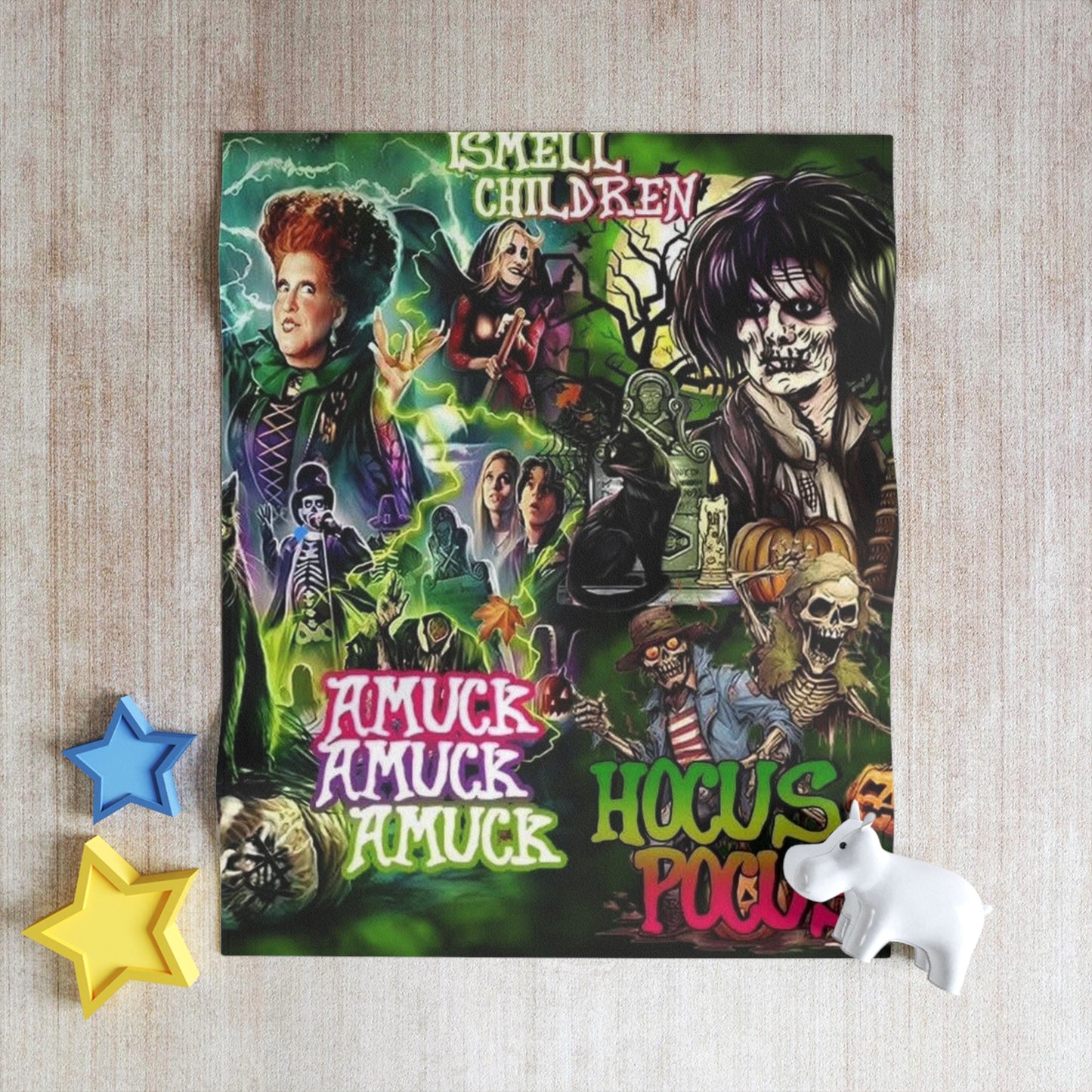 Hocus Pocus Throw Blanket — 'Amuck Amuck Amuck' Halloween Cozy Throw