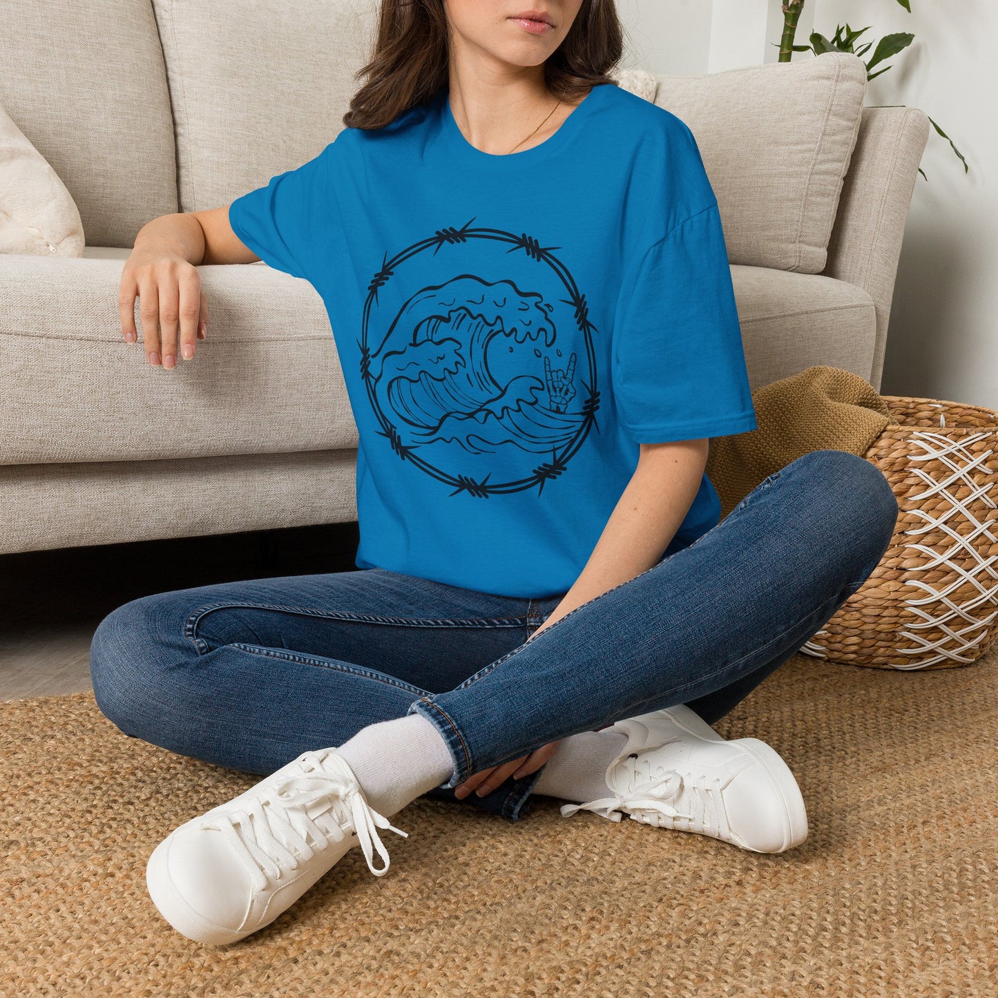 Wave & Barbed Wire Graphic Tee