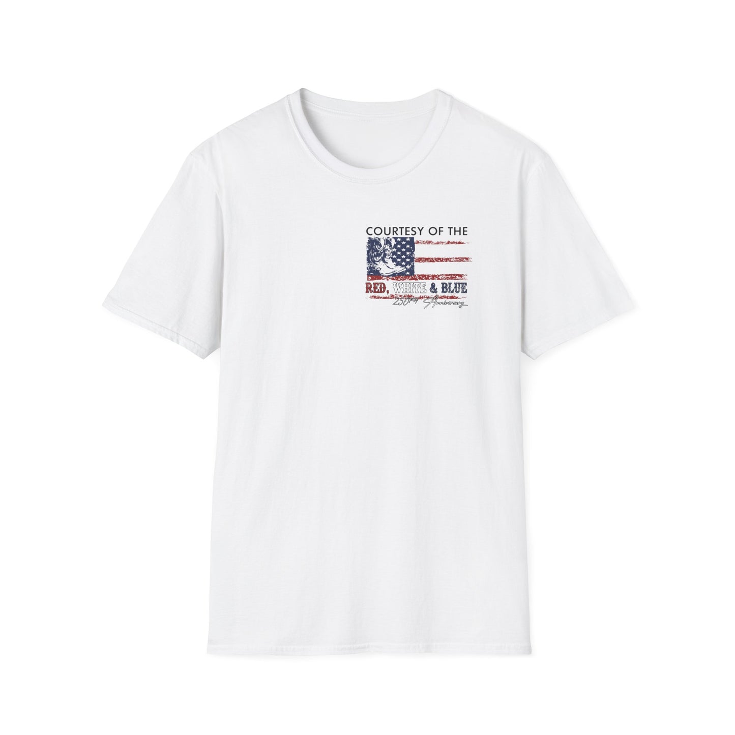 "Courtesy of the Red, White & Blue"