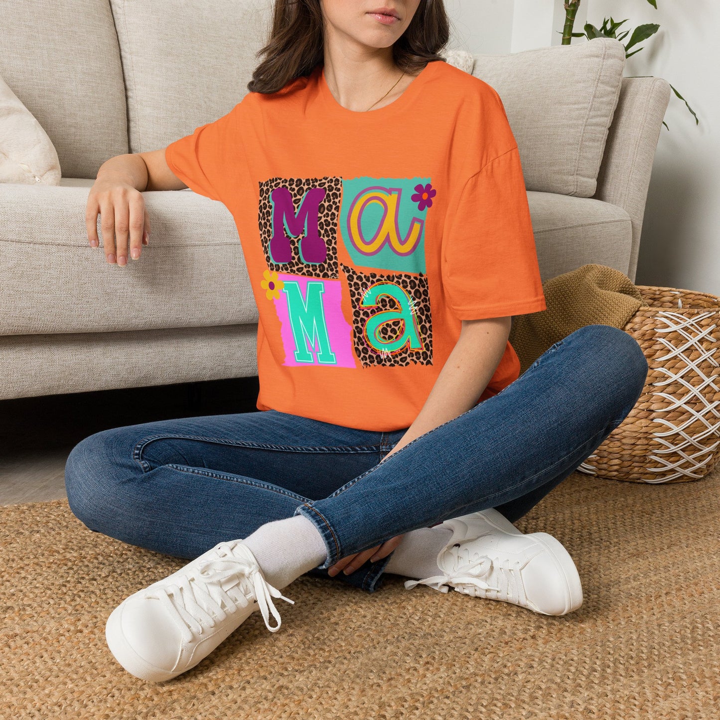 Mama Leopard Patchwork Graphic Tee