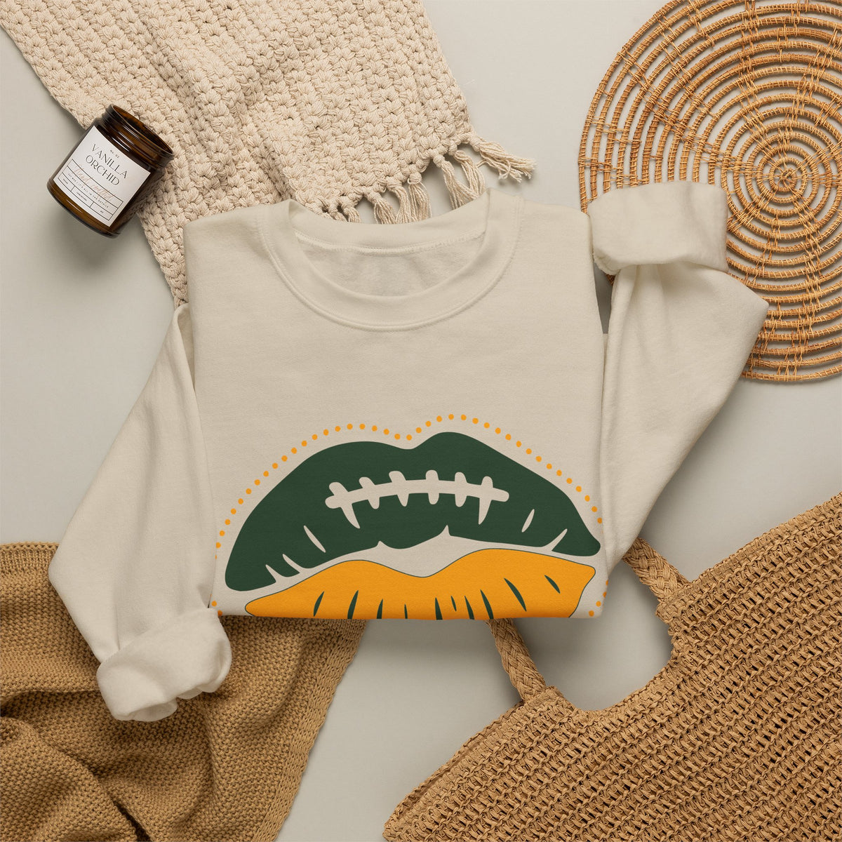 Packers Football Lip Graphic Sweatshirt