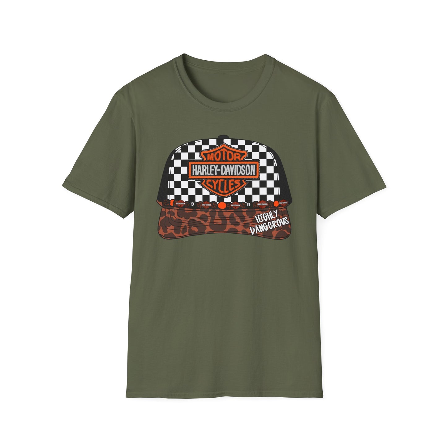 Harley-Davidson Checkered Cap Graphic T-Shirt