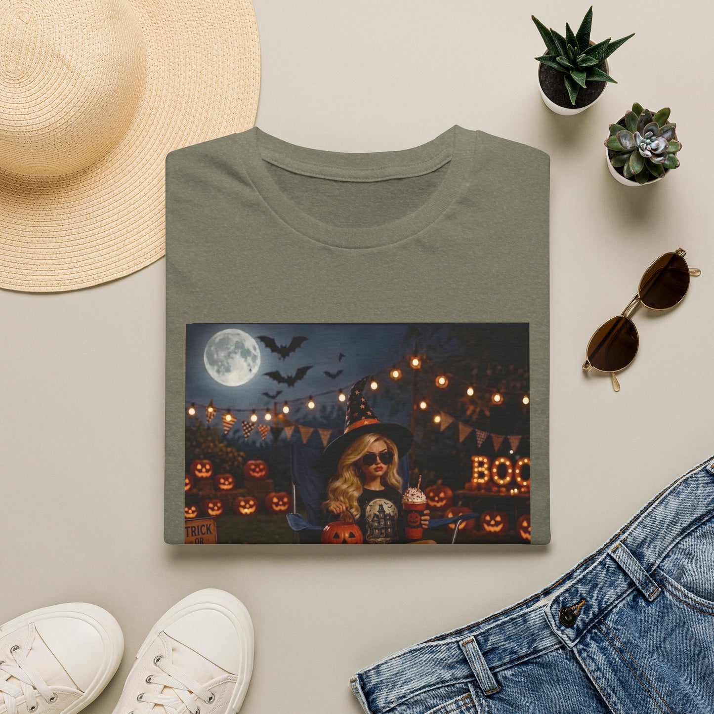 'I'm Just Here for the Boo's' Spooky Pumpkin Tee