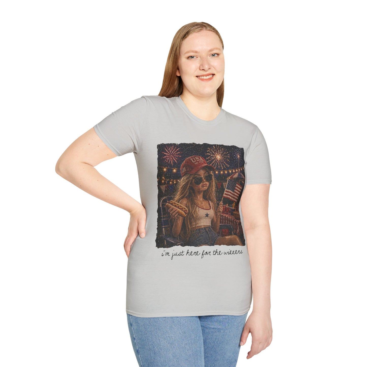 I'm only here for the Wieners Graphic T-Shirt- black