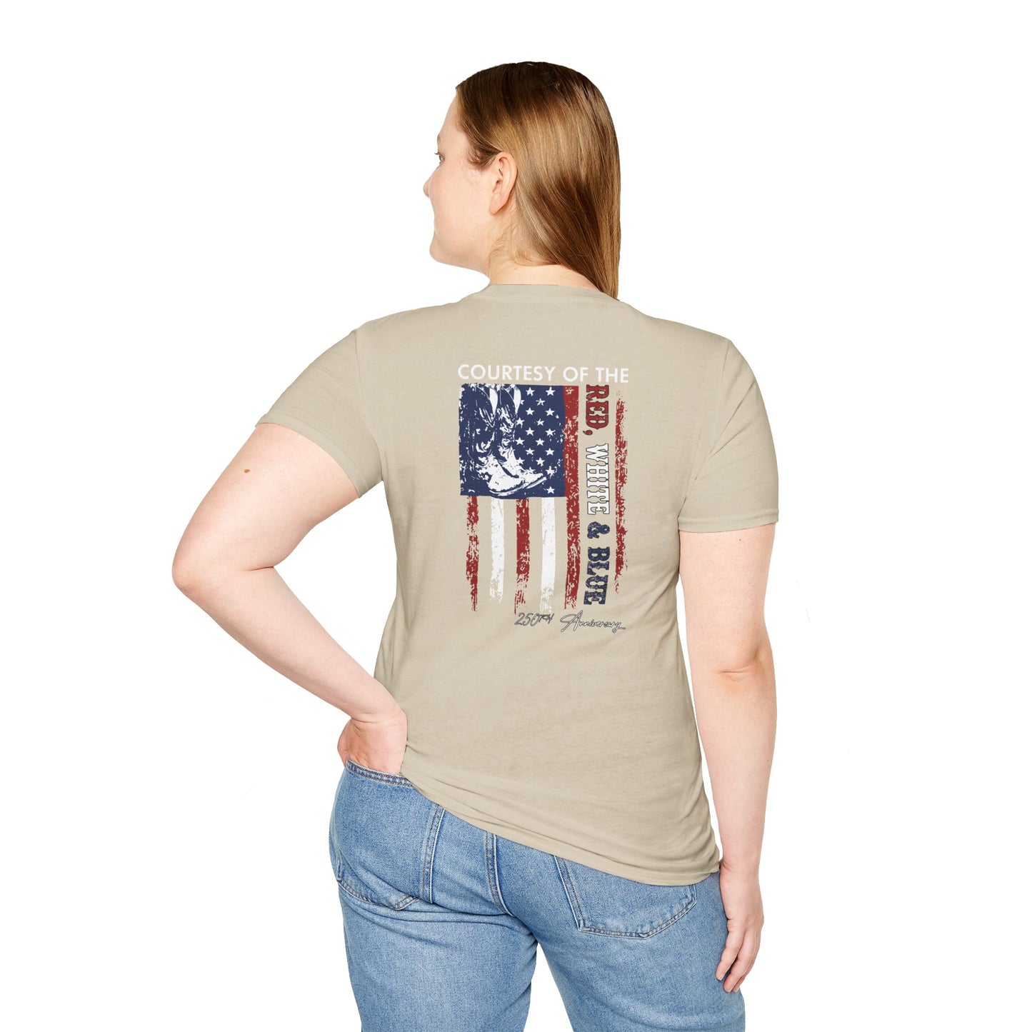 Courtesy of the Red White & Blue T-Shirt — Patriotic 4th of July American Flag Tee