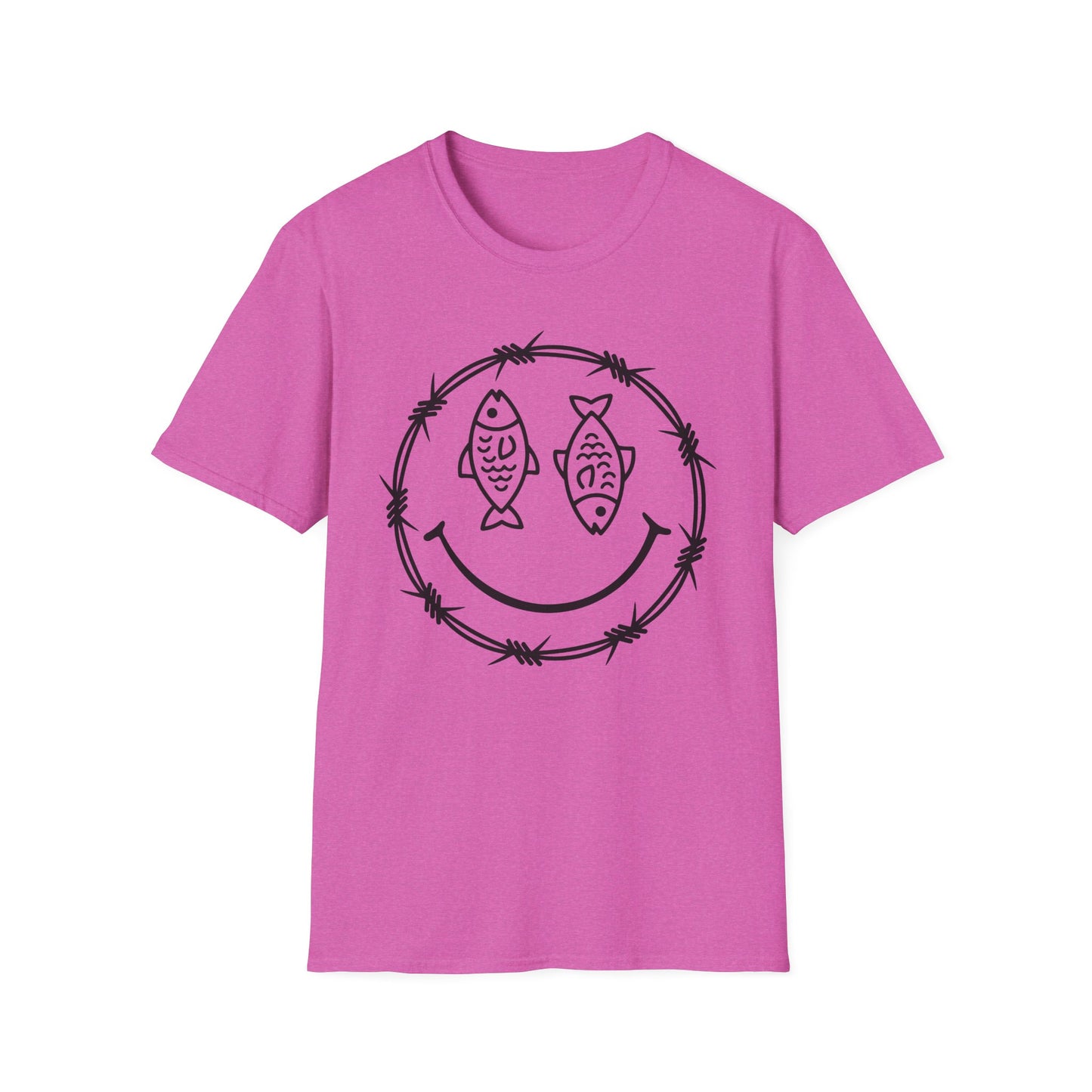 Smiley Fish Barbed Wire Graphic Tee