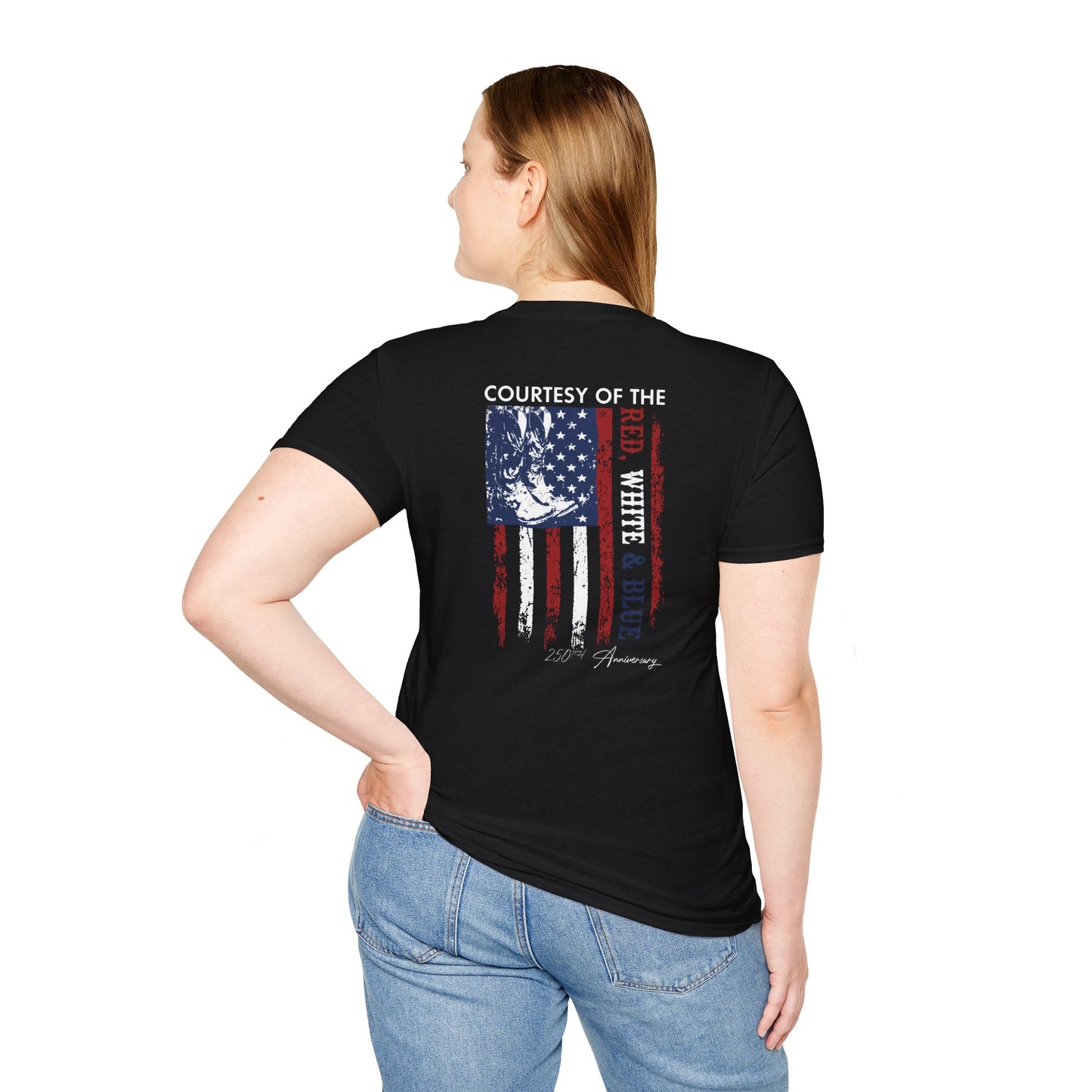 Courtesy of the Red White & Blue T-Shirt — Patriotic 4th of July American Flag Tee